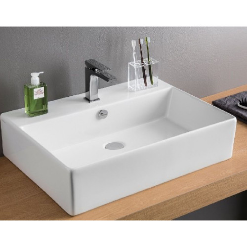 Lavabo da appoggio 65x48 cm Quadro bianco lucido - Artceram