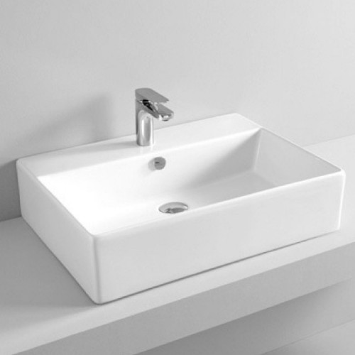 Lavabo da appoggio 65x48 cm Quadro bianco lucido - Artceram