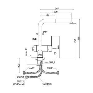 Miscelatore lavello con doccia estraibile monogetto Ringo cromo - Paff 2