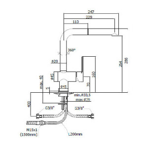 Miscelatore lavello con doccia estraibile monogetto Ringo nero opaco - 2