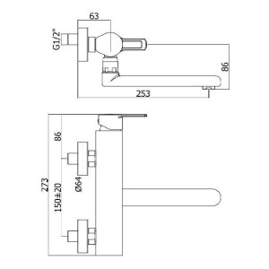 Miscelatore lavello a parete Ringo cromo - Paffoni 2