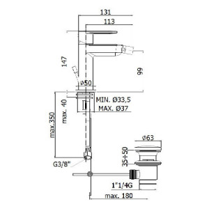 Miscelatore bidet con scarico click-clac Candy cromo - Paffoni 2