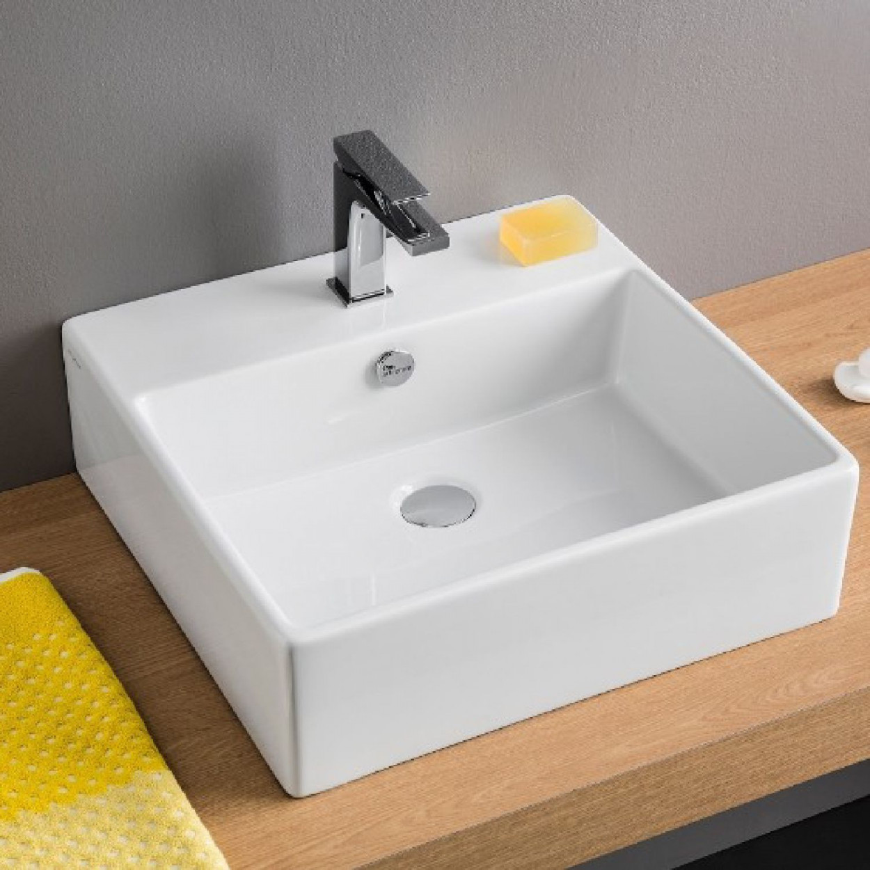 Lavabo da appoggio 50x48 cm Quadro bianco lucido - Artceram