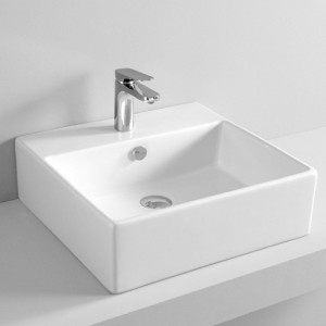 Lavabo da appoggio 50x48 cm Quadro bianco lucido - Artceram 2