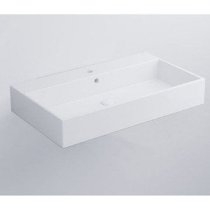 Lavabo da appoggio rettangolare Smile 80x46 cm - Ceramica Cielo 2