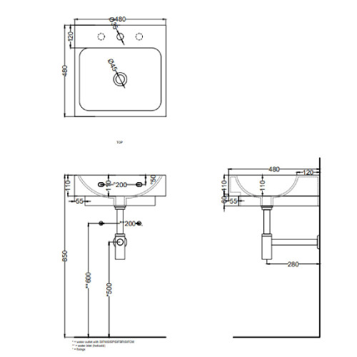 Lavabo Square Smile 48x48 cm bianco lucido - Ceramica Cielo