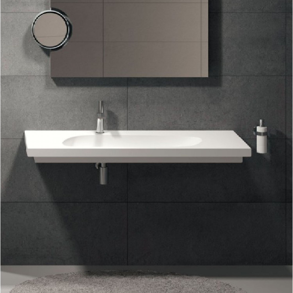 Lavabo sospeso 140x48 cm Enjoy bianco lucido - Ceramica Cielo