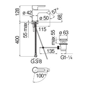 Miscelatore bidet con scarico automatico Abc cromo - Nobili | Meglioal 2