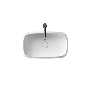 Lavabo da appoggio rettangolare 60x35 cm Nur in ceramica bianco lucido