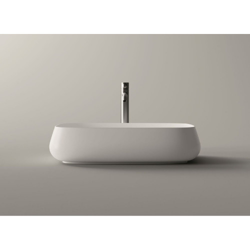 Lavabo da appoggio rettangolare 60x35 cm Nur in ceramica bianco lucido