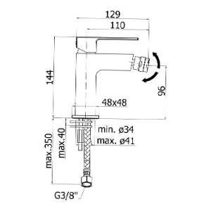 Miscelatore bidet con scarico click-clac Elle cromo - Paffoni 2