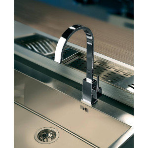 Miscelatore lavello con canna orientabile Level cromo - Paffoni 2