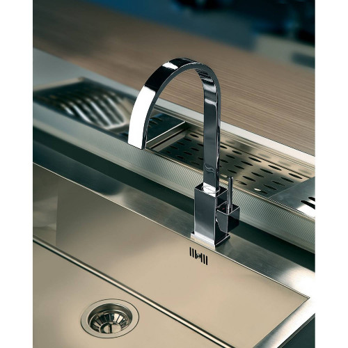 Miscelatore lavello con canna orientabile Level cromo - Paffoni