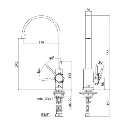 Miscelatore lavello con canna orientabile Level cromo - Paffoni