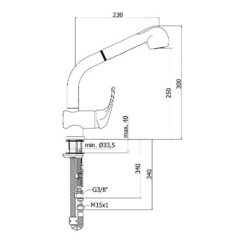 Miscelatore lavello con doccia estraibile Nettuno 2 cromo - Paffoni
