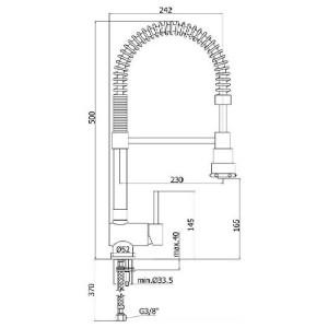 Miscelatore lavello professional happy con doccetta Stick cromo - Paff 2