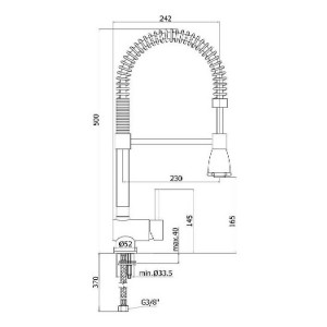 Miscelatore lavello professional con doccia bombata Stick cromo - Paff 2