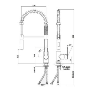 Miscelatore lavello professional con doccetta Red cromo - Paffoni 2