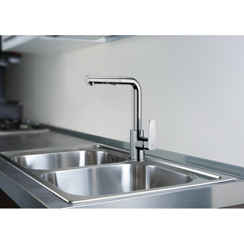 Miscelatore lavello con doccia estraibile 2 getti Sly cromo - Paffoni