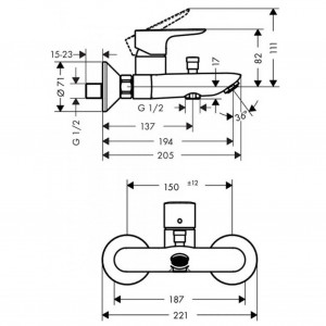Miscelatore Monocomando Vasca Esterno Talis E Cromo - Hansgrohe 2