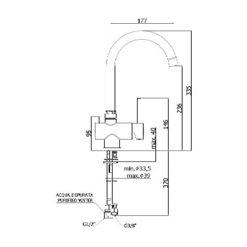 Miscelatore lavello 3 vie Stick cromo - Paffoni