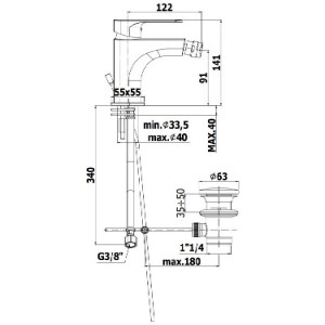 Miscelatore bidet con scarico click-clac Sly cromo - Paffoni 2
