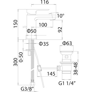 Miscelatore lavabo con scarico Acquachiara cromo - Mamoli 2