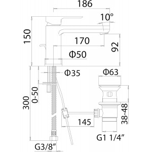 Miscelatore monocomando per lavabo con scarico Acquachiara cromo - Mam 2