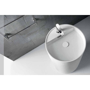 Lavabo freestanding con foro rubinetto Momon bianco opaco - Samo 2