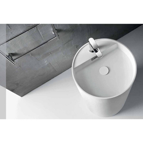 Lavabo freestanding con foro rubinetto Momon bianco opaco - Samo