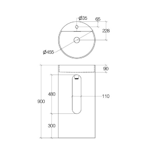 Lavabo freestanding con foro rubinetto Momon bianco opaco - Samo