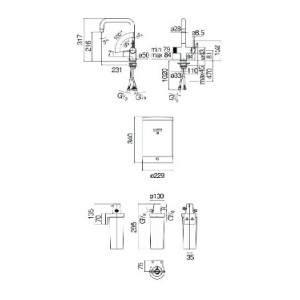 Miscelatore bicomando lavello Sorgente Bolle nero opaco - Nobili 2