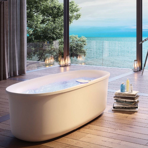 Vasca idromassaggio Arga® 175x85 cm centro stanza bianco opaco - Jacuz