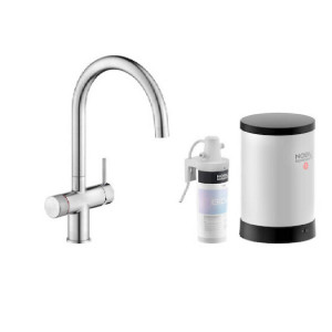 Miscelatore bicomando lavello boiler Sorgente Bolle inox - Nobili