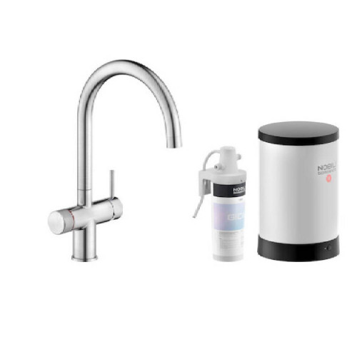 Miscelatore bicomando lavello boiler Sorgente Bolle inox - Nobili