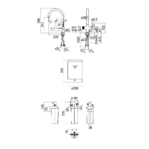 Miscelatore bicomando lavello boiler Sorgente Bolle inox - Nobili 2