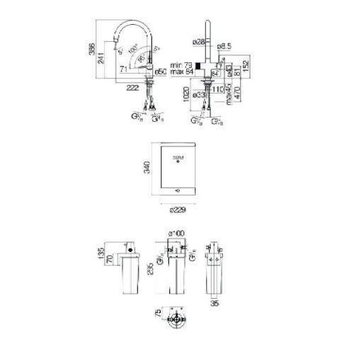 Miscelatore bicomando lavello boiler Sorgente Bolle inox - Nobili