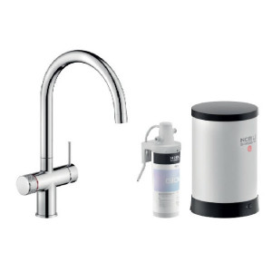 Miscelatore bicomando lavello con boiler Sorgente Bolle cromo - Nobili