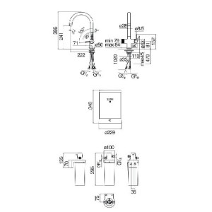 Miscelatore bicomando lavello con boiler Sorgente Bolle cromo - Nobili 2