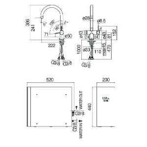Miscelatore lavello frigo-gasatore Sorgente Frizza nero - Nobili 2