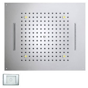 Soffione doccia a 3 getti con cromoterapia 57x47 cm Dream Rectangular