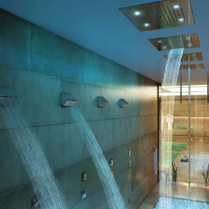 Soffione doccia a 3 getti con cromoterapia 57x47 cm Dream Rectangular 2