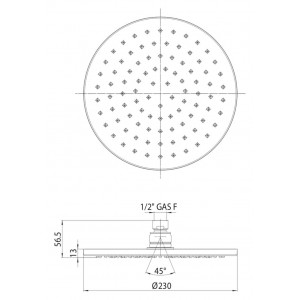 Soffione doccia a parete monogetto Cosmo cromo - Bossini 2