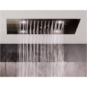 Soffione doccia 3 getti con luci led bianche 57x47 cm Dream 3 cromo - 2