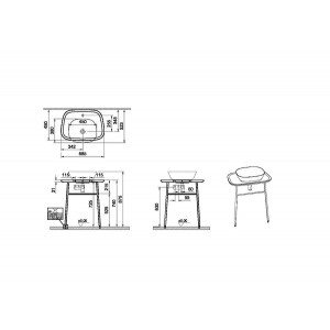 Mobile per lavabo sospeso alto Plural beige opaco Vitra 2