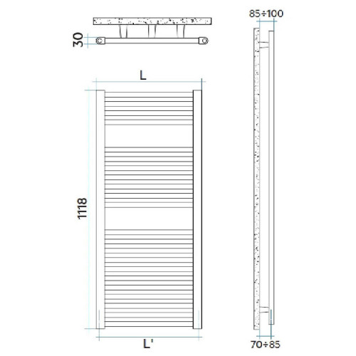 Scaldasalviette Ares 1118x380 mm cromo – Irsap