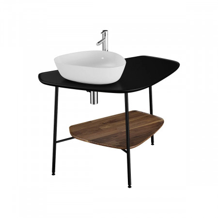 Mobile per lavabo sinistro Plural nero opaco Vitra