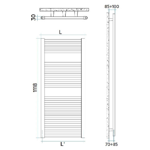 Scaldasalviette Ares 1118x430 mm bianco lucido – Irsap