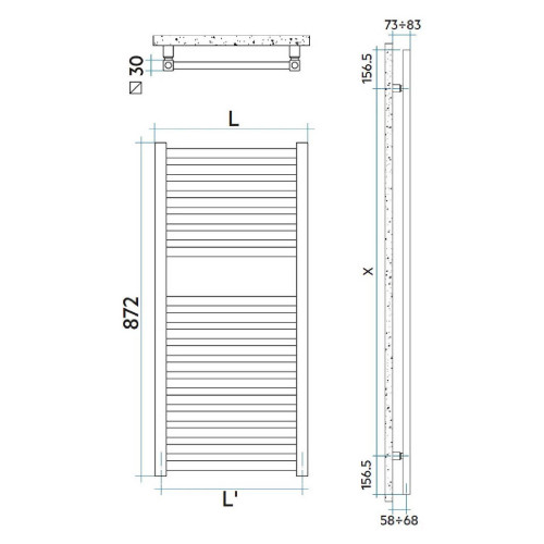 Scaldasalviette Quadrè 872x481 mm bianco lucido – Irsap