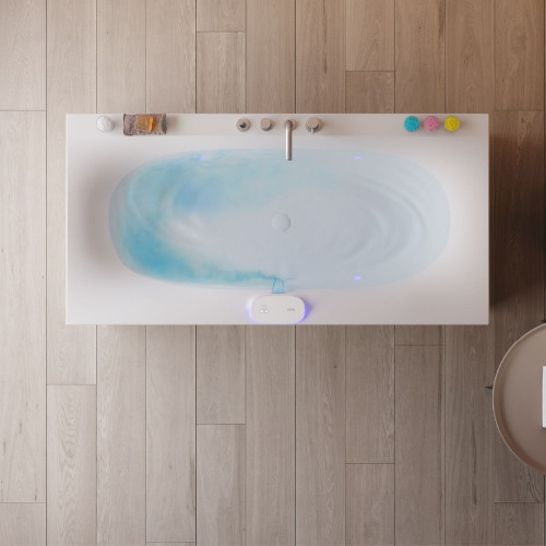 Vasca idromassaggio Swirlpool® Arga® 180x90 cm con rubinetteria bianco